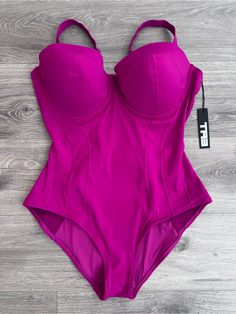 TA3 H/I  Lushy XL Magenta Underwire One-Piece Swimsuit